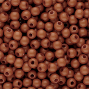 Perles acryliques 4 mm brillant Marron cognac foncé
