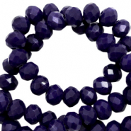 Perles à facettes 4x3mm disque Bleu princesse-pearl shine coating