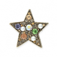 Broches étoile Doré-noir-multicolore