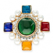 Broches accroche-regard rhombe Doré-multicolore