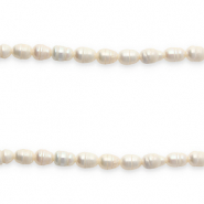 BQ Perles d'eau douce ovale 9-10mm Blanc naturel