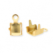 Appr&ecirc;ts en acier inox embout pour cha&icirc;ne strass 4mm Dor&eacute;