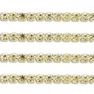 Cha&icirc;ne strass en acier Inox 2mm Dor&eacute;-champagne