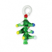 Breloques en verre sapin de Noël Vert-multicolore