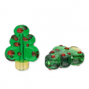 Perles en verre sapin de Noël Vert foncé
