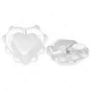 Perles en verre cœur Transparent-blanc