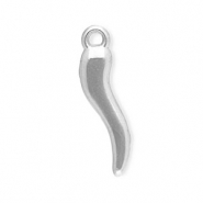 Breloques en acier Inox corne porte-bonheur Argenté