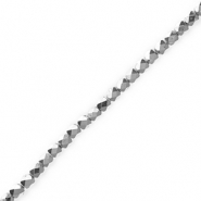 Perles &agrave; facettes Argent&eacute; m&eacute;tallique