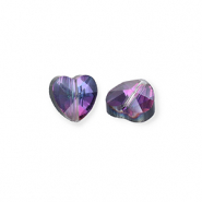 Perles à facettes Fashion coeur Anthracite-AB coating