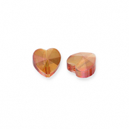 Perles à facettes Fashion coeur Orange flamme-AB coating