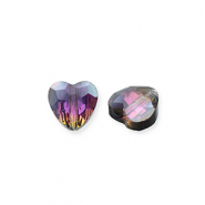 Perles à facettes Fashion coeur Anthracite-AB coating