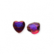Perles à facettes Fashion coeur Rouge bourgogne-AB coating