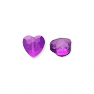 Perles à facettes Fashion coeur Violet