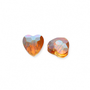 Perles à facettes Fashion coeur Orange flamme-AB coating
