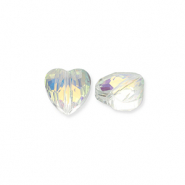 Perles à facettes Fashion coeur Transparent-AB coating