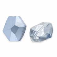 Perles à facettes Fashion hexagone Bleu-pearl shine coating