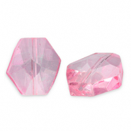Perles à facettes Fashion hexagone Rose
