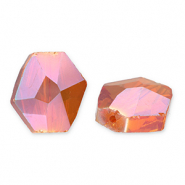 Perles à facettes Fashion hexagone Orange flamme-AB coating