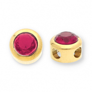 Perles en acier Inox disque Heishi avec strass Doré-rose foncé