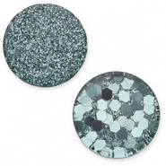 Cabochon plat 7mm Polaris Elements Helios Vert p&eacute;trole