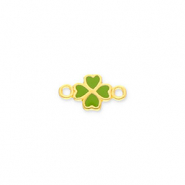 Breloques en m&eacute;tal DQ connecteur tr&egrave;fle Dor&eacute;-vert (sans nickel)