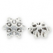 Perles en métal DQ flocon de neige Argenté antique (sans nickel)