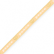 BY31® Ruban texte "Peace" Jaune vanille-blanc-doré