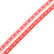 BY31® Ruban texte nœuds Rose clair-rouge-doré