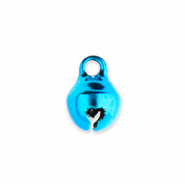 Breloques en métal petites cloches 6mm Bleu