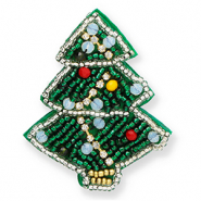 Broches sapin de Noël Vert-bleu-rouge-argenté