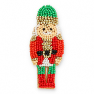 Broches soldat casse noisette Beige-rouge-doré-vert