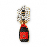 Broches bouteille champagne Noir-rouge-doré-blanc