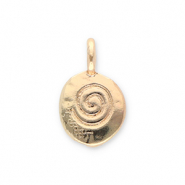 Breloques en métal ovale avec spirale Doré