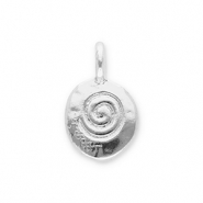Breloques en métal ovale avec spirale Argenté