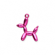 Breloques en métal chien ballon Rose fuchsia métallique