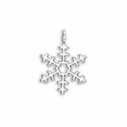 Breloques en métal flocon de neige Argenté-blanc