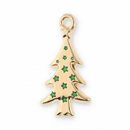 Breloques en métal sapin de noël Doré-vert