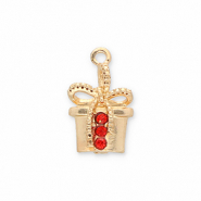 Breloques en métal cadeau Doré-rouge