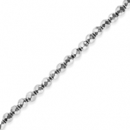 Perles hématites facettées rond 6mm Argenté