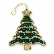 Breloque tendance sapin de Noël Vert-doré-agenté-multicolore