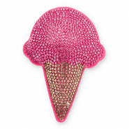 Pendentifs accroche-regard avec strass sucette de glace Rose foncé-marron