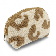 BY31&reg; Trousse en peluche avec imprim&eacute; l&eacute;opard Beige marron-marron