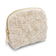 BY31&reg; Trousse en velours avec des cercles cousus Beige