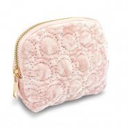 BY31&reg; Trousse en velours avec des cercles cousus Rose clair