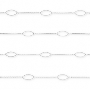 Apprêts en acier Inox chaîne maille jaseron ovale Argenté