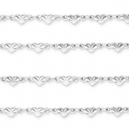 Apprêts en acier Inox chaîne maille jaseron coeur Argenté