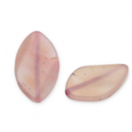 Pierres naturelles perles Quartz ovale Transparent rose pêche-violet magenta