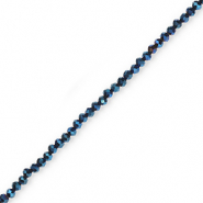 Perles à facettes 4x3mm disque Bleu foncé-revêtement brillant nacré