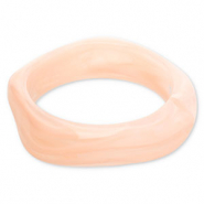 Bracelets jonc en r&eacute;sine Rose clair-blanc