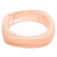 Bracelets jonc en r&eacute;sine Rose clair-blanc